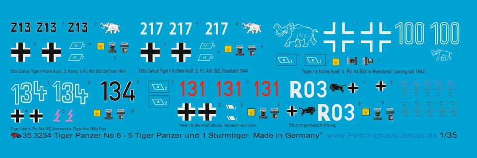 Peddinghaus 1/35 3234 Tiger Carro Armato No 6- 5 E 1 Tigre Tempesta - Immagine 1 di 1