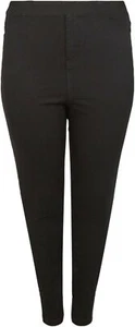 Legging jeans da donna neri elasticizzati rialzati jegging cerniera laterale - Foto 1 di 3