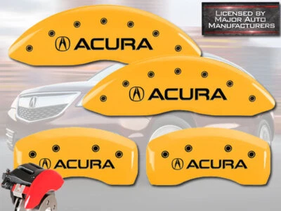 Cubiertas de pinza de disco de freno MGP "Acura" TLX 2025 delanteras + traseras amarillas grabadas Foto 1 de 4