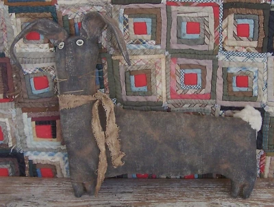 Extreme Primitive Rabbit Doll, Grungy Rustic Spring Easter Bunny #3 ARTISAN MADE - Image 1 of 4