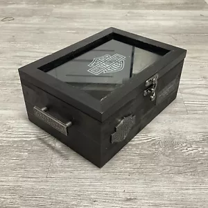 Harley Davidson Motorcycles Display Case Box Harley Owner Desk Watch Cigar Box - Picture 1 of 14