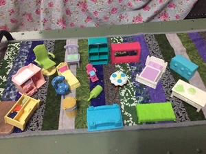 1970'S DOLL HOUSE FURNITURE PIECES RETRO PLASTIC HOUSEHOLD MINI FOR DOLLS 20 PC - Picture 1 of 8