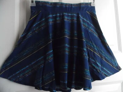 MOSSIMO SUPPLY CO.WOMENS FLARE MINI SKIRT AQUA BLUE STRIPE 505398 SMALL - Image 1 of 4