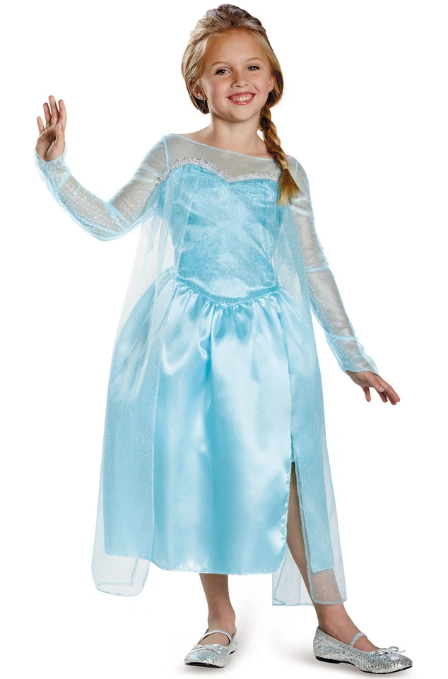 Brand New Frozen Disney Elsa Snow Queen Gown Classic Girls Child Costume - Image 1 of 1