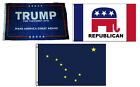 3x5 Trump #1 & Republican & State of Alaska Wholesale Set Flag 3'x5'