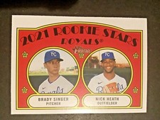 2021 Topps Heritage Brady Singer & Nick Heath Royals 2021 Rookie Stars 