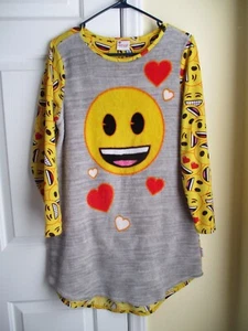 Damen Frauen Mädchen Emoji Smiley Gesichter Baumwolle Nachthemd Medium/Large - Bild 1 von 4
