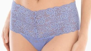 Soma Embraceable S Allover Lace Retro Thong Pale Iris - Picture 1 of 1