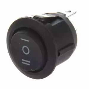 interruttore deviatore rotondo a 3 posizioni ON-OFF-ON a bilanciere 250V 6A 23mm - Foto 1 di 2