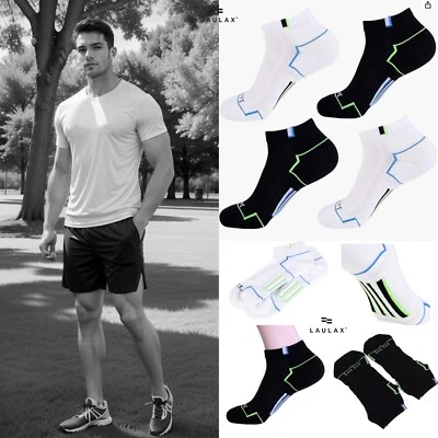 Laulax men cycling socks compression arch support ankle coolmax 4 pair size 7-11 - Image 1 of 4