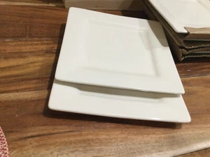 10 Strawberry Street Nova White set(s) of 2 NEW salad plates square 7.25'' - Picture 1 of 4