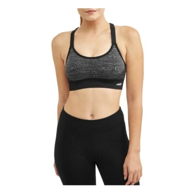 Бесшовный спортивный бюстгальтер AVIA XL Cami с замочной скважиной низкая поддержка • черный космический краситель - Изображение 1 из 4