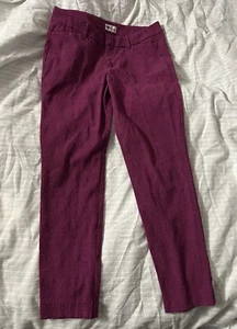 Old Navy Pixie Pants Adult Womens Regular Twill Chino Burgundy Designed Sz 8 - Picture 1 of 6
