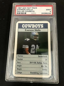 Everson Walls 1987 Ace Fact Pack Graded PSA 9 MINT Dallas Cowboys POP 1 - Picture 1 of 2