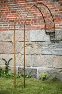 Wandrosenbogen Metall B: 150cm/H:205cm, Rankbogen Rost, Metall-Bogen, Halbbogen - Bild 1 von 10