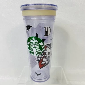 Vaso PERSONALIZADO Starbucks True Crime Halloween Copa Fría 24 oz Ventilación SIN PAJA con tapa - Imagen 1 de 12