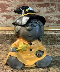 Vintage Ceramic Little Girl Witch Figurine Halloween Fall Decor Hand Painted - Picture 1 of 10