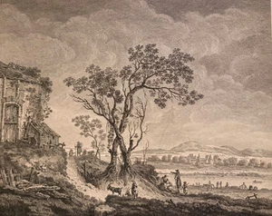 Kupferstich „La petite famille“, 18. Jh., von P. C. Canot nach J. Pillement - Bild 1 von 6