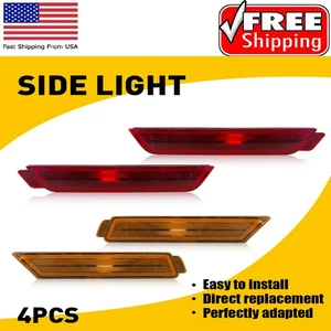 Amber Red Lens Side Signal Marker Lights For Reflectors 2010-2015 Camaro Chevy - Picture 1 of 12