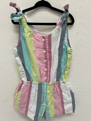 GAP Niños Niñas Tank-Shortall Pastel Rayas Talla Mediana/8 Forrado con Bolsillos Foto 1 de 2