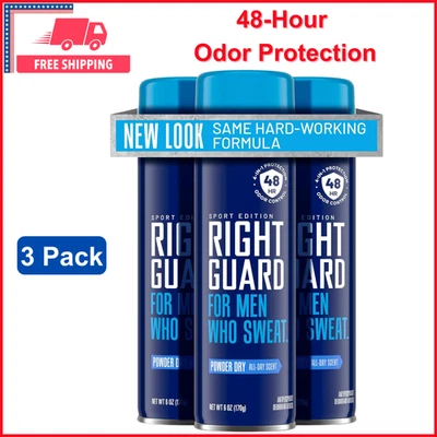 Spray antitranspirante y desodorante deportivo Right Guard paquete de 3 48 horas protección contra olores Foto 1 de 4