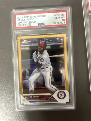 2023 Topps Pro Debut Chrome Gold Refractor 7/50 James Wood #PDC-119 - Image 1 of 2