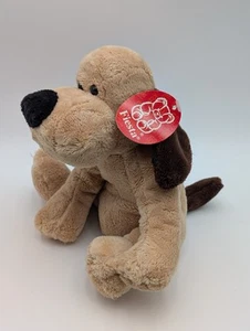 Fiesta Brown perro peluche cachorro sentado 8 pulgadas 2002 frijol peluche juguete - Imagen 1 de 11