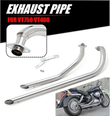 Polish Exhaust Pipe System for Honda Shadow Shadow Spirit ACE Aero VT750 VT400 - Image 1 of 4