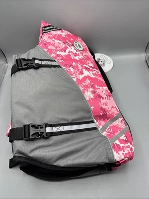 XL Dog Life Vest, Reflective & Adjustable Pink Camo - Image 1 of 4