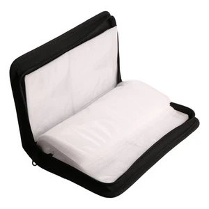 Sac de Rangement Portable en Cuir 80 Disques avec Fermeture Éclair Rangement4355 - Photo 1/7
