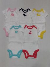 Carters 5 Pack Bodysuits Girls 3 or 6 Months Simple Designs