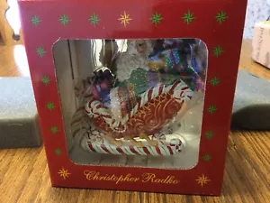 Christopher Radko Ornamento Candy Ride Santa II Regalo en Trineo de Navidad NUEVO EN CAJA - Imagen 1 de 9
