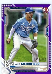 2021 Bowman Purple Border /250 Whit Merrifield #1 Kansas City Royals