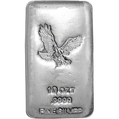 10 oz Silver Bar CNT Eagle Design .9999 Fine Sealed Cover