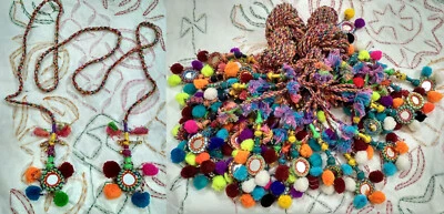 Tassels Mirror Work Pompom Decorative Crafting Handmade Wholesale Lot 50 Pairs - Image 1 of 3