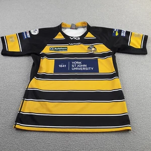 York City Mens Rugby Shirt Medium Black Yellow Knight Adult Jersey Top VX3 - Picture 1 of 9