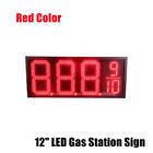Red 88889 12" LED Gas Station Electronic Fuel Price Sign Motel Price Sign