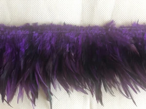 Deep Purple Feather Trim Saddle Hackle per Five (5) Yards - Picture 1 of 3