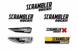 Ducati Scrambler Multi Logo Autocollant Sticker Ensemble Neuf - Imagen 1 de 1