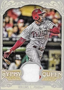 JIMMY ROLLINS 2012 TOPPS GYPSY QUEEN GAME USED PINSTRIPE JERSEY - Picture 1 of 1