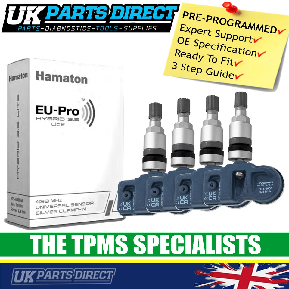 Sensores de presión de neumáticos TPMS para BMW Z4 (10-14) (E89) - JUEGO DE 4 - PRE-CODIFICADO Foto 1 de 4