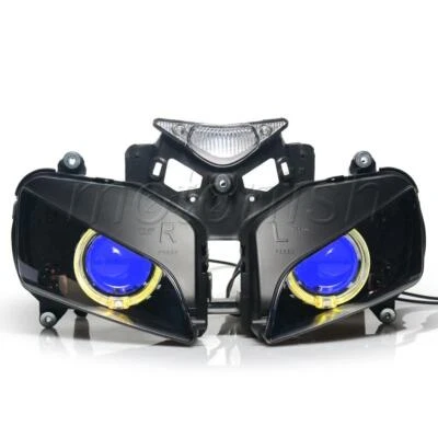 Faro proyector ámbar halo azul ojo de demonio apto para Honda CBR1000RR 2004-2007 Foto 1 de 4