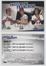 2019 Topps Faces of the Franchise Black /299 Mike Trout Rod Carew Nolan Ryan HOF