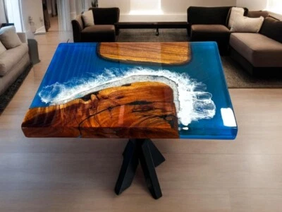 Live Edge Walnut Console Table – Handmade Epoxy Resin Design, Modern Home Decor - Image 1 of 4