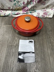Berndes Cast Iron Round Casserole Dish With Lid Burnt Orange 24cm - Picture 1 of 6