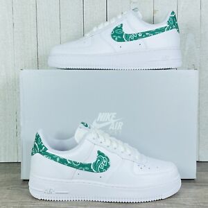 Wmns Nike Air Force 1 '07 Low White Green Paisley DH4406-102 Women's Size 6-10