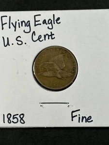 1858 Flying Eagle US Cent Fine - Picture 1 of 2