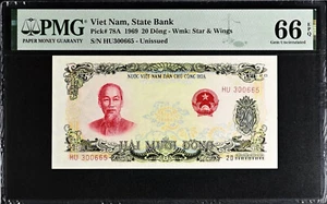 Vietnam State Bank 1969 20 Dong Pick 78A PMG 66 EPQ - Picture 1 of 2