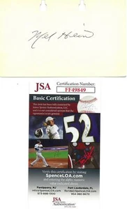 Mel Hein Signed Authentic Autographed 3x5 Cream Rolodex Card JSA #FF49849 - Picture 1 of 2