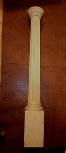 Antique Painted Fluted Wood Newel Post Classical Parts Salvage Stair 38+" - Picture 1 of 19